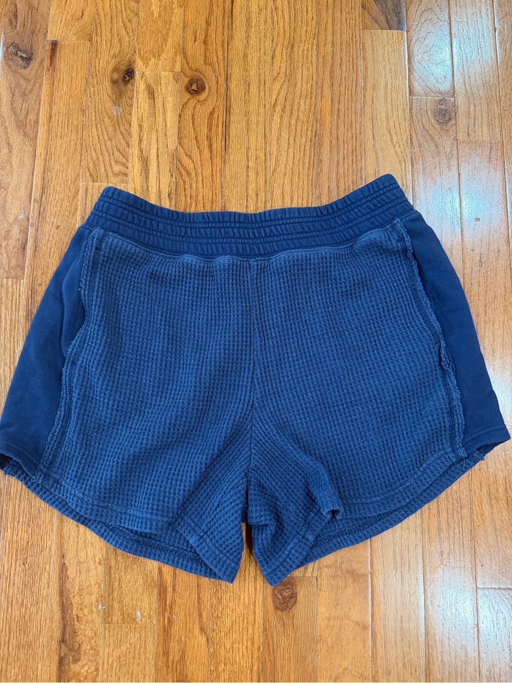 aerie Navy Waffle-Knit Athletic Lounge Shorts